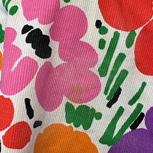 VNTG Isabella Floral Red and Purple  Sundress with Puff Cap Sleeves & Bib Collar - Picture 9 of 12